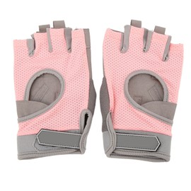 1 Pair Breathable Workout Gloves Women Weight Lifting Sport Riding Half Finger Non Slip Wear Resistant Protective Gear Pink L(for 20‑22cm Palm Width)
