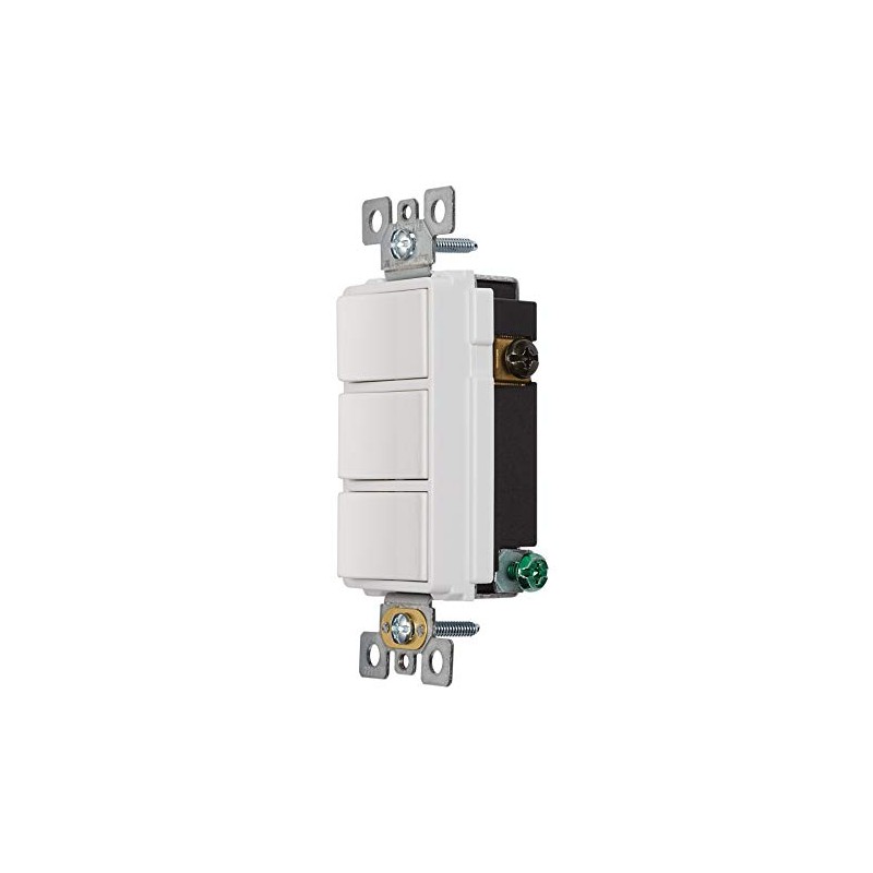 Broan-NuTone P3RW Three-Rocker Switch for Bathroom Exhaust Fan, White Wall