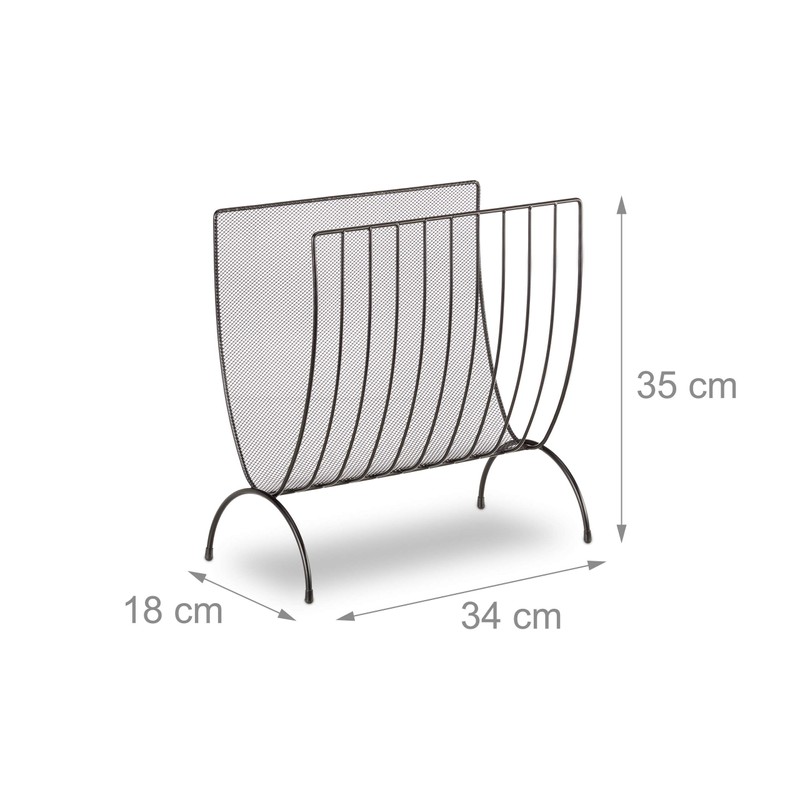 Relaxdays Mesh Newspaper Stand, Metal Newspaper Bin, Freestanding Rack, H