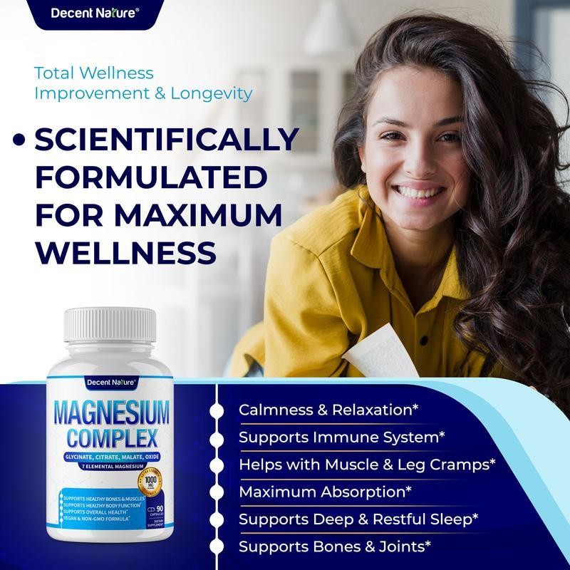Magnesium Complex 1000mg Made with 7Elemental Magnesium 9O Capsules