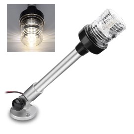 Geloo 30CM/12 Adjustable LED Navigation Lamp Marine Anchor Light,Navigation Light Anchor Light Boat Yacht Light 360° White Marine Light IP65 Waterproof