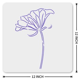 MAGJUCHE Lotus Leaf Stencil 12 Inches, Reusable Lotus Stencil for Painting DIY Crafts Decor