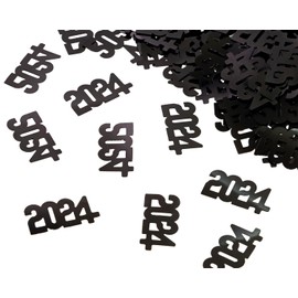 ONLYKXY New Year Table Confetti Glitter Table Decor Confetti Sprinkles Confetti Decoration for New Years Eve Party Confetti Foil Theme Thanks Giving Scatter Bless Confetti (2024, Black)