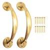 White Hinge 2X Polished Brass 7" Victorian Bow Pull Handles