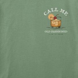 Life is Good. Men's Call Me Old Fashioned Short Sleeve Crusher Tee, Granite Green, X-Large