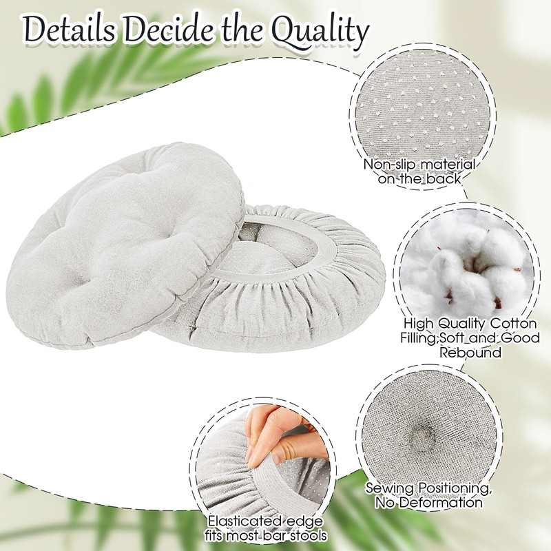 Marsui 4 Pieces Soft Stool Covers Round Bar Stool Cushions