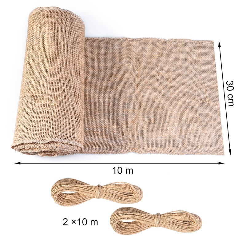 Cieex Jute Table Runner, Jute Ribbon Table Runner, 30 cm