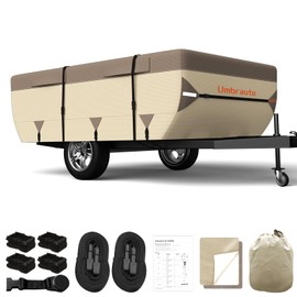 Umbrauto Pop Up Camper Cover for 16'-18' Folding Tent Trailer – 7-Layer Top, 3-Layer Side, Waterproof, Windproof, Sun-Resistant, Heavy-Duty Cover for All-Weather Protection