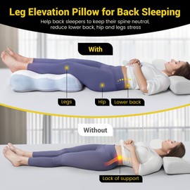 anzhixiu Leg Elevation Pilllows for Back Sleeping Give Legs Required Height 7" to Ease Lower Back Pain, Wedge Leg Pillow for Elevation Helps Leg Sore &Circulation, Foot&Hip Pain, After Surgery