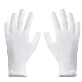 Outee 12 Pairs (24 Gloves) Elastic White Cotton Gloves Inspection Jewelry Gloves, Medium