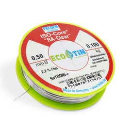 GALLUNOPTIMAL by FELDER Soldering Wire Sn100Ni+ for Stronger Oxidized Soldering Points | 0.5 mm | 100 g Spool | Lead-Free with 2.2% Flux RA-Clear | REM1 | for Electronics, Cables and Electrical