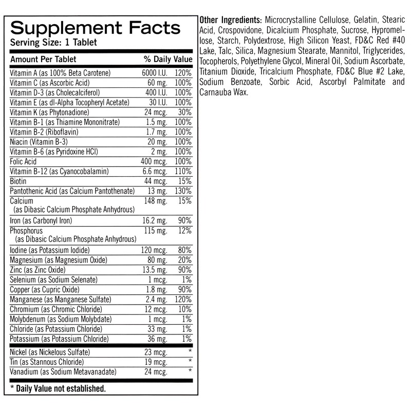 Geritol Multi-Vitamin Nutritional Support Tablets, Balance of 26 Essential Vitamins