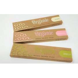 Jasmine, Frankincense, Vanilla Organic Goodness Incense Sticks with Sterling Effectz's Trolley Coin(J08)