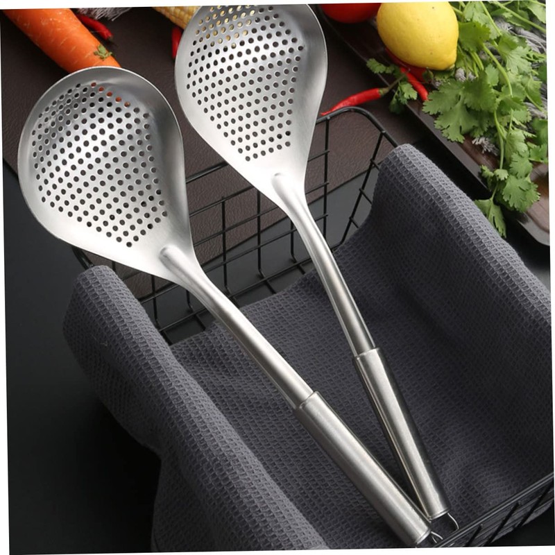 FELTECHELECTR Strainer Spoon Multi-Function Kitchen Tool Handle Food Strainer for