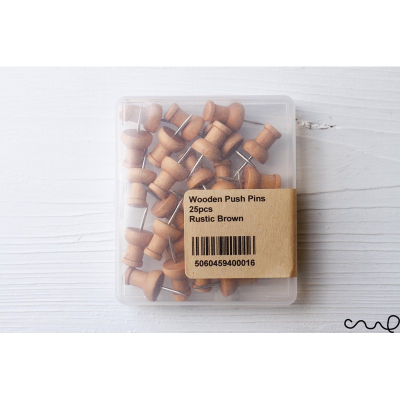 redchocol8® Wooden Push Pins (A Pack of 25 pins) Natural