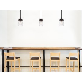 Kira Home Wyer 8" Modern Industrial/Farmhouse Pendant Light + Mini Clear Glass Cylinder Shade, Dimmable Adjustable Wire, Oil Rubbed Bronze Finish