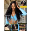 Sunber 4C Kinky Edges Water Wave Human Hair Wigs with