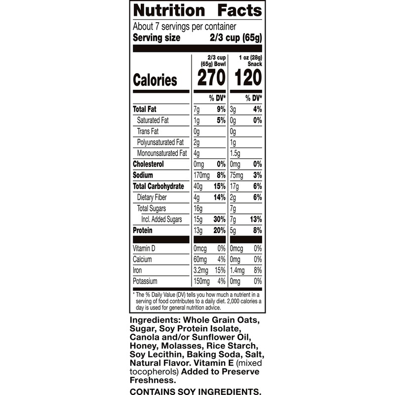 Nature Valley Protein Granola, Oats and Honey Granola, Resealable Snack