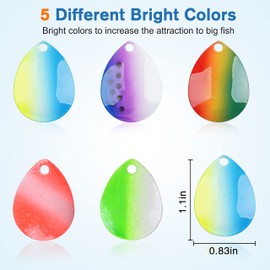 35pcs Fishing Spinner Blades Colorful Colorado Blades Kit Lure Making Supplies Easy Spin Fishing Spoon Blades for DIY Inline Spinner Spinnerbaits Walleye Rig Freshwater Saltwater