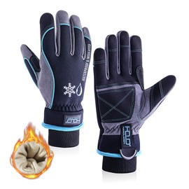 Waterproof & Windproof Winter Gloves for Men & Women, Touchscreen Thermal Gloves for Cold Weather, Ski Work Gloves (Blue, XL)
