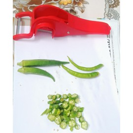 Plastic Vegetable slicer Vegetable Chopper Bhindi cuuting tool Multi slicer with peeler (Multi) Pack of 1