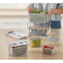 Better Ware Fresh Produce Storage Basket Set with Colander, 3-Piece with Dividers, Vented Lids SKU #68952