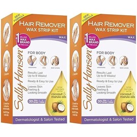 Sally Hansen Quick and Easy Hair Remover Bikini, Face, Eyebrow, Under Arms, Legs and Body Wax Strip Kit for Women