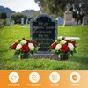 GeekLeaf 2 Pcs Artificial Flowers for Graves, Grave Flowers Pots