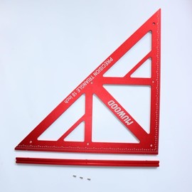 Precision Triangle Square 18 inch, Imperial Scale Framing Square for Precise 90 and 45-Degree Measurement, Aluminum Alloy Architect Ruler for Carpenter