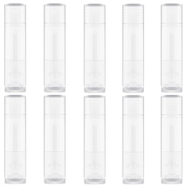 Lip Balm Tube Lipstick Tube Rotatable Transparent Empty Bottle Refill Cosmetic Container for DIY (Set of 10)