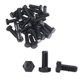 20Pcs M8 Hex Bolts M8x25mm Carbon Steel Black Oxide 1.25mm Pitch Fully Threaded Hex Tap Bolts Hexagon Head Screw Machine Bolts Right Hand