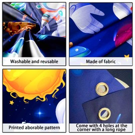 Astronaut Face Photography Background, 59.06''x39.37'' Space Theme Backdrop/Outer Space Birthday Party Backdrop/Outer Space Party Backdrop for Space Photo Prop & Space Birthday Party Decorations