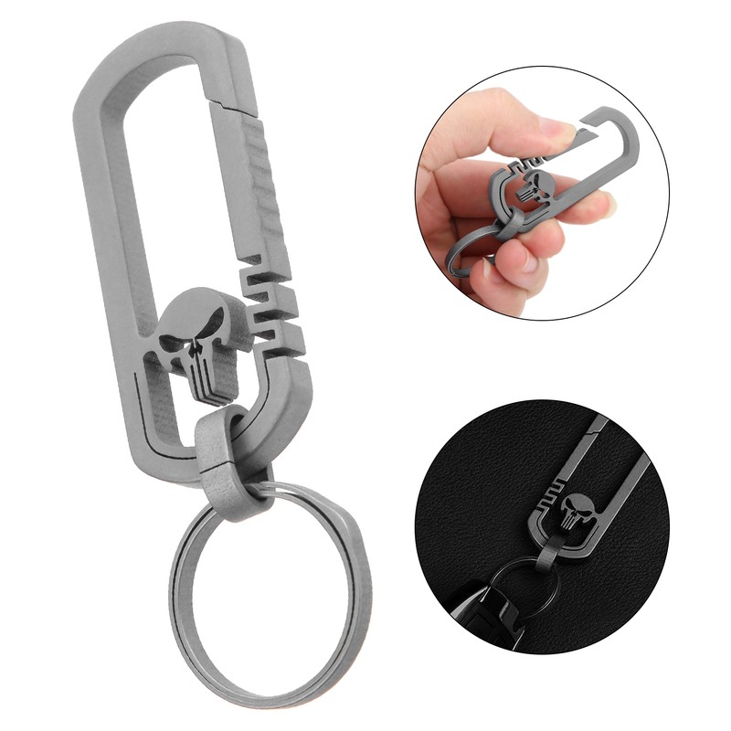 Titanium Alloy Keychain Men's Waist Belt Buckle Outdoor Carabiner Hanging