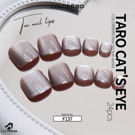 COLORBIRD Foot Nail Tips, 24 Pieces, Pink, Magnetic Nails, Nail Tips, Foot Nail Tips, Cute (F137, Feet)