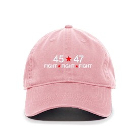 DSGN BY DNA Fight Fight Fight Trump 45-47 Election 2024 Republican Embroidered Baseball Cap Cotton Adjustable Dad Hat Light Pink