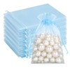 G2PLUS Blue Organza Bags 4x6 in, 100PCS Drawstring Organza Bags,