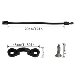 yyangz Deck Mount Connector 2PCS Elastic Rope Bungee Rod Strap Holders with Screws for Fishing Boat Kayak Strap Rod Hold Down Strap, Boat Fishing Rod Tamer Straps Holder