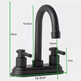 Mezcladora Para Lavabo Negro Mate Meer