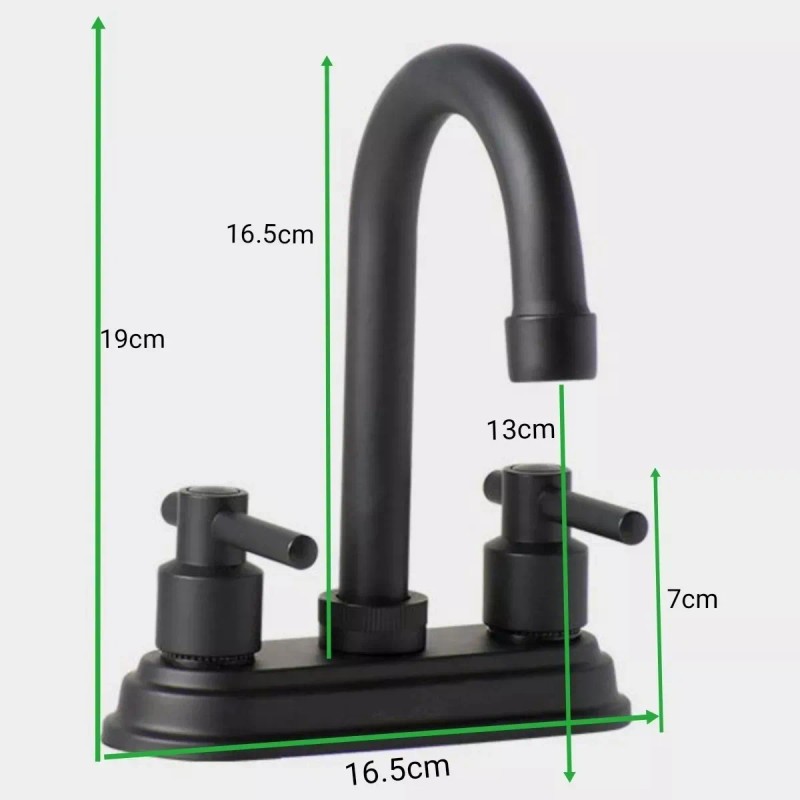 Mezcladora Para Lavabo Negro Mate Meer