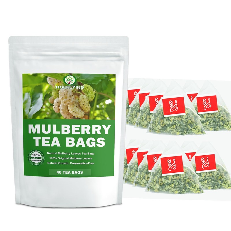 100% Natural Mulberry Leaf Tea Bag, 40 Teabags, Mulberry Tea,