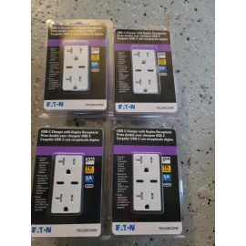 EATON TRUSBC20W USB-C. Charger With Duplex  Receptacle double aveces charger usb