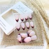 24Pcs Leopard French Tip False Nails Long Almond Press on