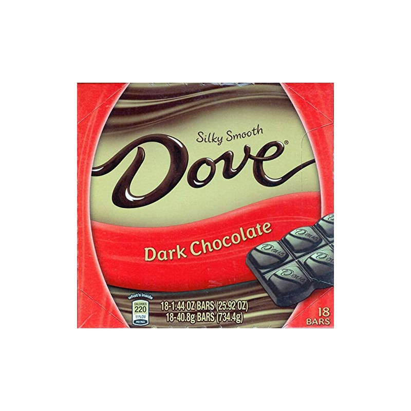Dove Dark Chocolate Silky Smooth: 18 Bars of 1.44 Ounce