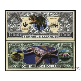 American Art Classics Dinosaur Million Dollar Bill with Bill Protector