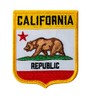 California State Flag Shield Embroidered Patch, with Iron-On Adhesive