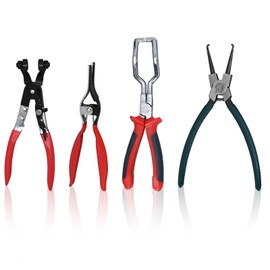 Anxingo 4pcs Fuel Line Pliers Set,Hose Removal Plier,Fuel Filter Caliper, Hose Pipe Clamp Clip,Hose Grip Pliers for Auto Maintenance with Storage Case