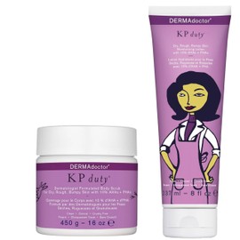 DERMAdoctor DERMAdoctor KP Bump Eraser Body Scrub 16 oz with Lotion 8 oz 10% AHA + PHAs Dermatologist Formulated Exfoliant - 24 oz