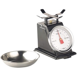 Rosenstein & Söhne Mechanical Kitchen Scales: Analogue Retro Kitchen Scales up to 2 kg with Tare Function, Black, Metal (Retro Mechanical Kitchen Scales, Mixing Bowl)