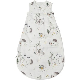 Loulou Lollipop Lightweight Muslin Wearable Baby Blanket Sleeping Bag, Unisex Infant Toddler, 0.5 TOG, 2-Way Zipper Girl Boy Sleepsack (Hedgehogs, 18-36 M)