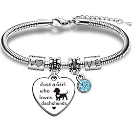 JMIMO Dachshund Bracelet Dachshund Gifts for Girls Dachshund Lover Gifts Just A Girl Who Loves Dachshunds